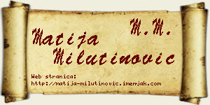 Matija Milutinović vizit kartica